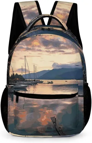 Backpack for Women Men Casual Travel Daypacks Evening in Vancouver Rucksuck for Work Cute Laptop Backpack