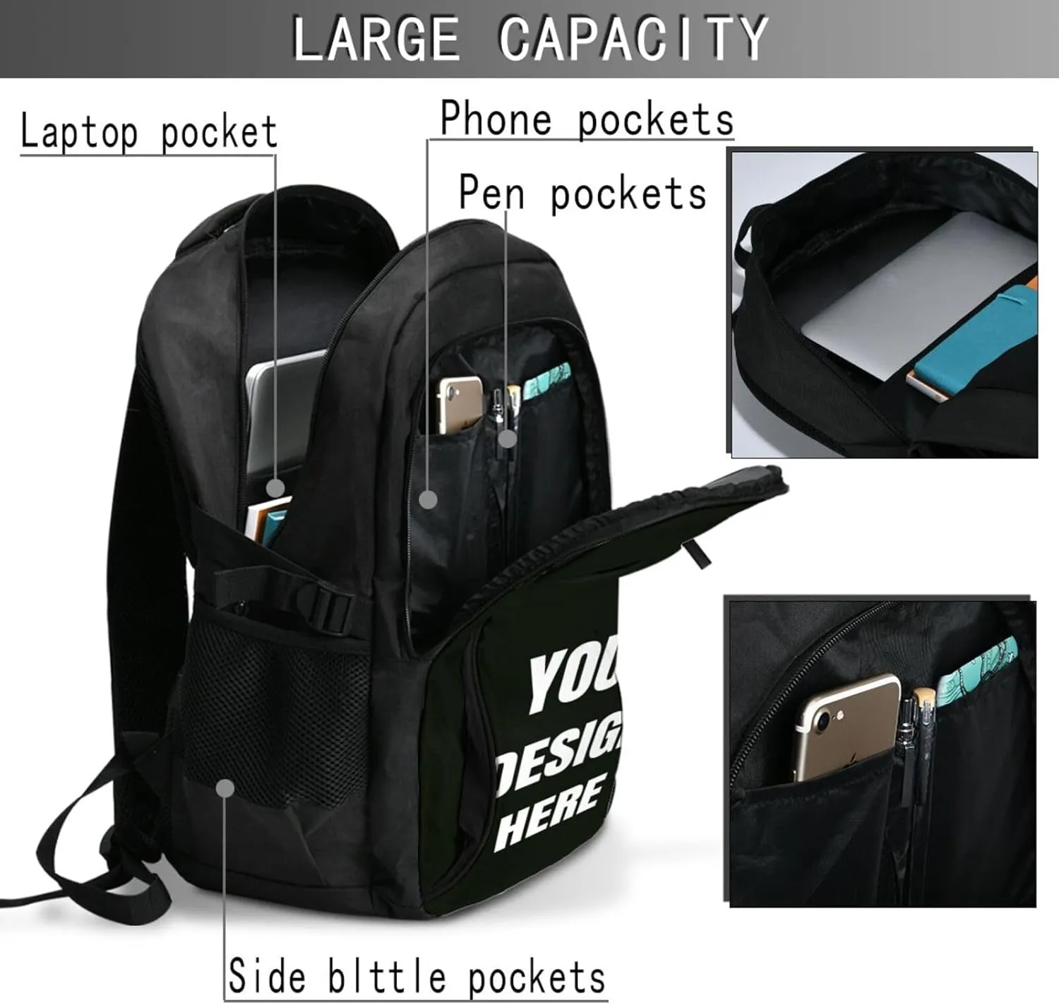 Backpack Large Personalized Backpack For Women Men Design Your Own Work Travel Laptop Bag To High Volume Casual Packet,Extra Large