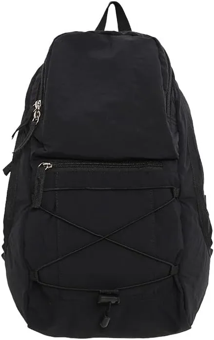Backpack Outdoor Hiking Daypack Lightweight Travel Shoulder Pack Small Size Rucksack for Trekking Camping and Daily Use (Black)