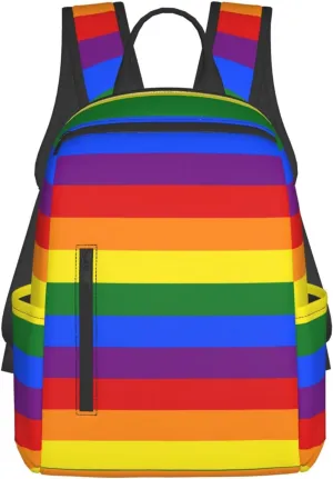 Backpack purse for women for Rainbow Lgbt Pride Flag Stripes rucksack anti-theft handbag travel bag