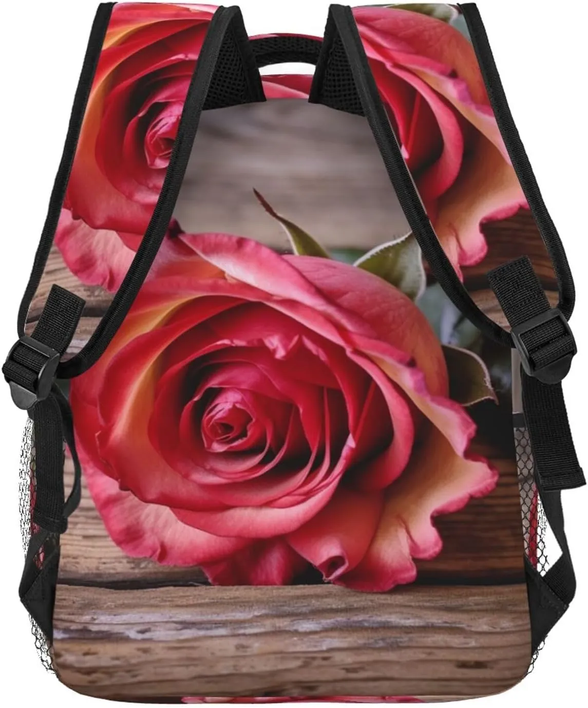 Backpack Travel Laptop Backpack for Men Women Lightweight Rucksack Rose on Old Wooden Board Casual Daypack