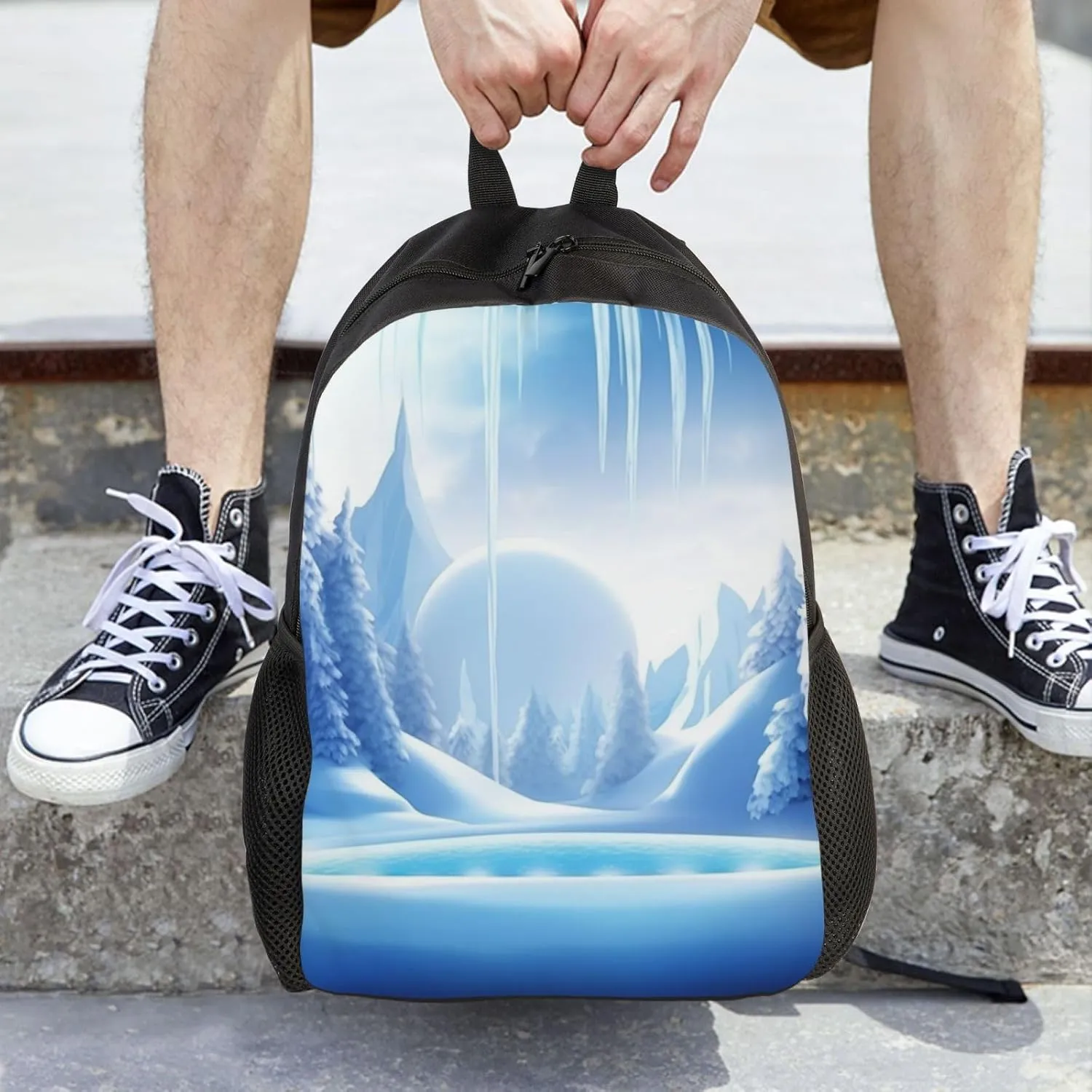 Backpack Travel Laptop Backpack For Men Women Lightweight Rucksack Snow Ice World Casual Daypack