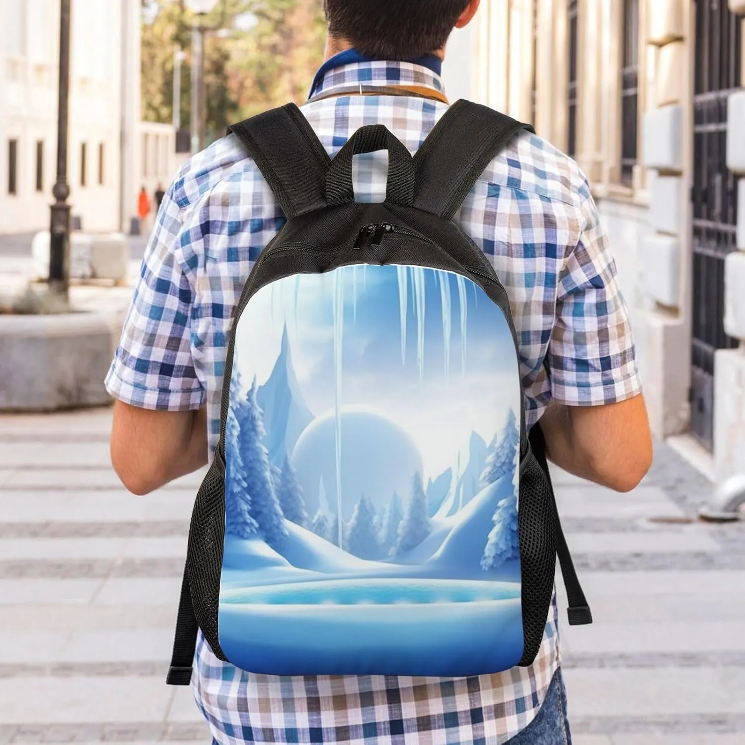 Backpack Travel Laptop Backpack For Men Women Lightweight Rucksack Snow Ice World Casual Daypack