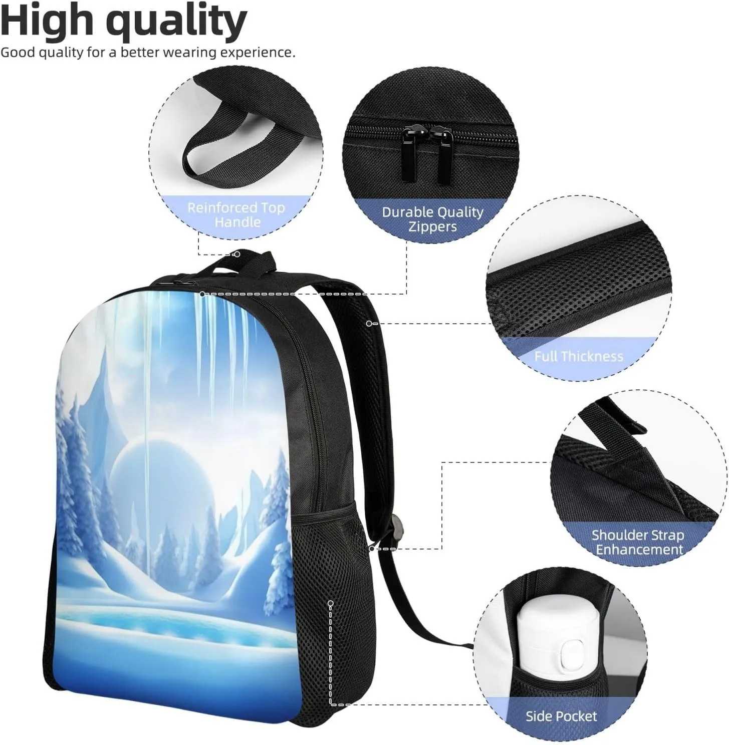 Backpack Travel Laptop Backpack For Men Women Lightweight Rucksack Snow Ice World Casual Daypack