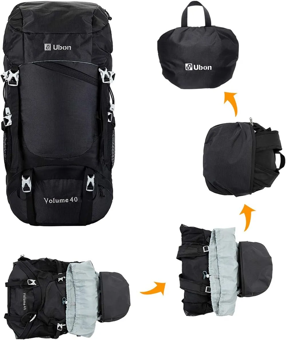 Backpack Unisex Black Hiking Lightweight Backpack 40L Waterproof Ultralight Foldable Money-saving Packable Daypack Outdoor Dependable Camping for Travel