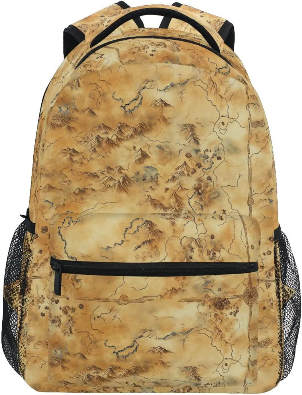 Backpacks for Unisex Adult Waterproof Vintage Daypacks with Chest Strap Gift Men & Women Vintage Game Map