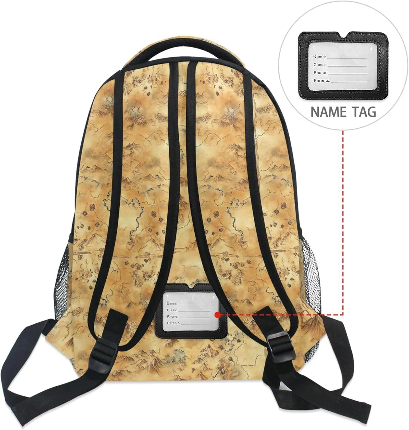 Backpacks for Unisex Adult Waterproof Vintage Daypacks with Chest Strap Gift Men & Women Vintage Game Map