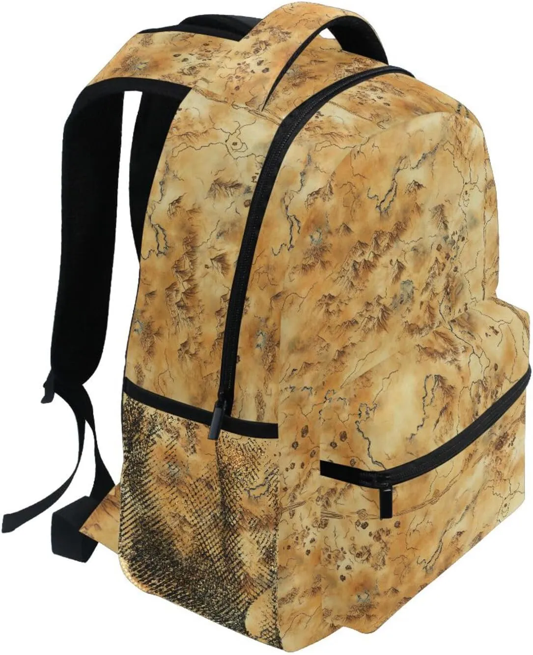 Backpacks for Unisex Adult Waterproof Vintage Daypacks with Chest Strap Gift Men & Women Vintage Game Map
