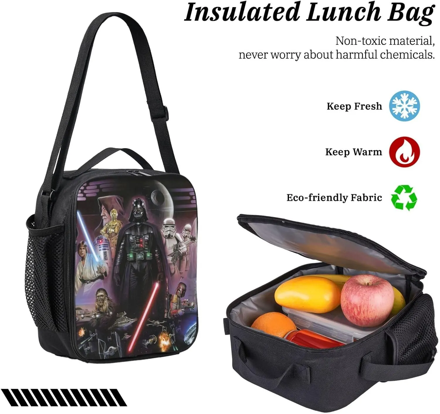 Backpacks Pen Bag Lunch Bag Set Darth Image Vader Casual Elementary Daypacks Lightweight Elementary Laptop Backpack Camping Travel Bookbag