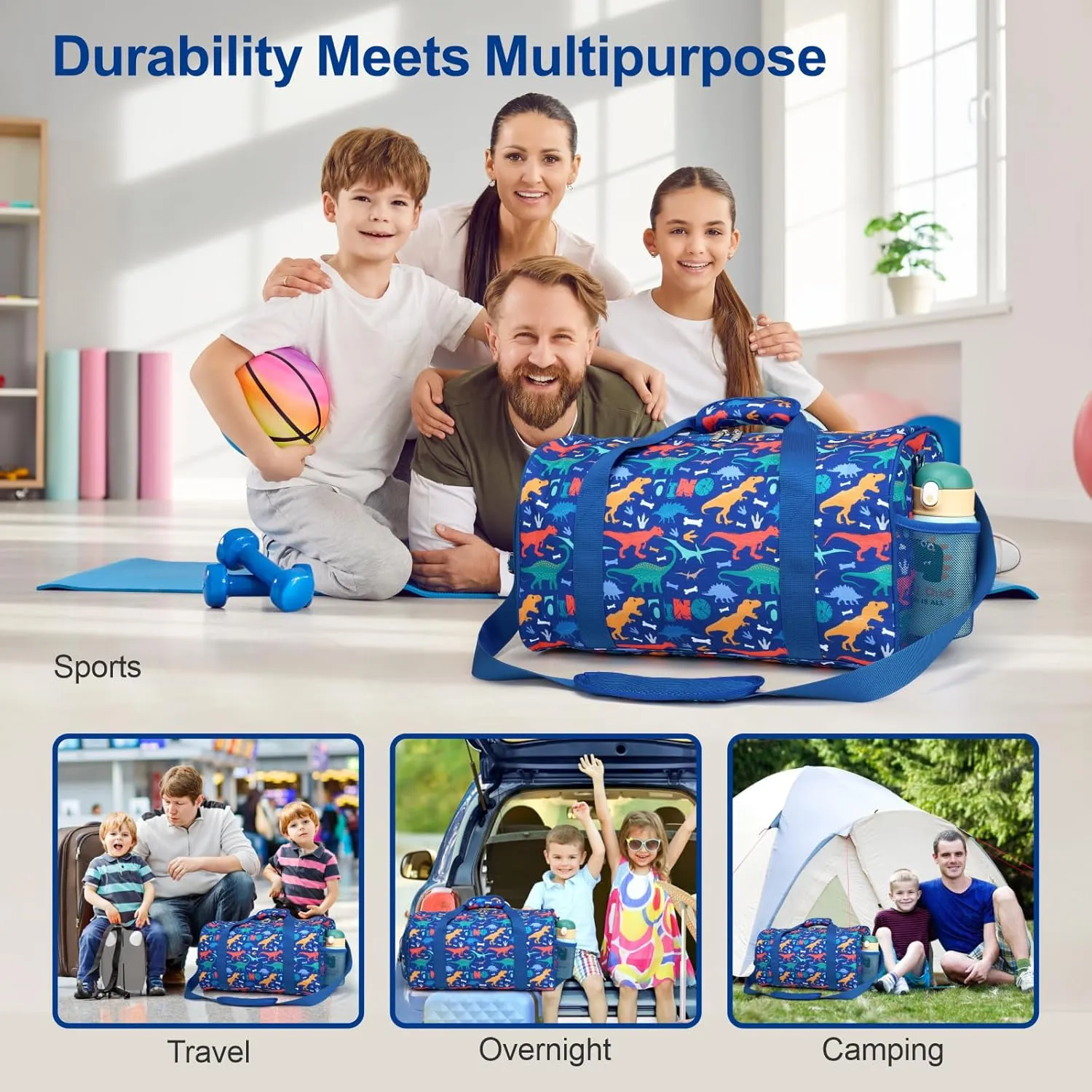 Bagseri Dance Bag for Girls - Ballet Duffle With Shoes Compartment for Kids Above 6yr, Overnight Travel Sleepover Bag With Dry Wet Separation Pockets