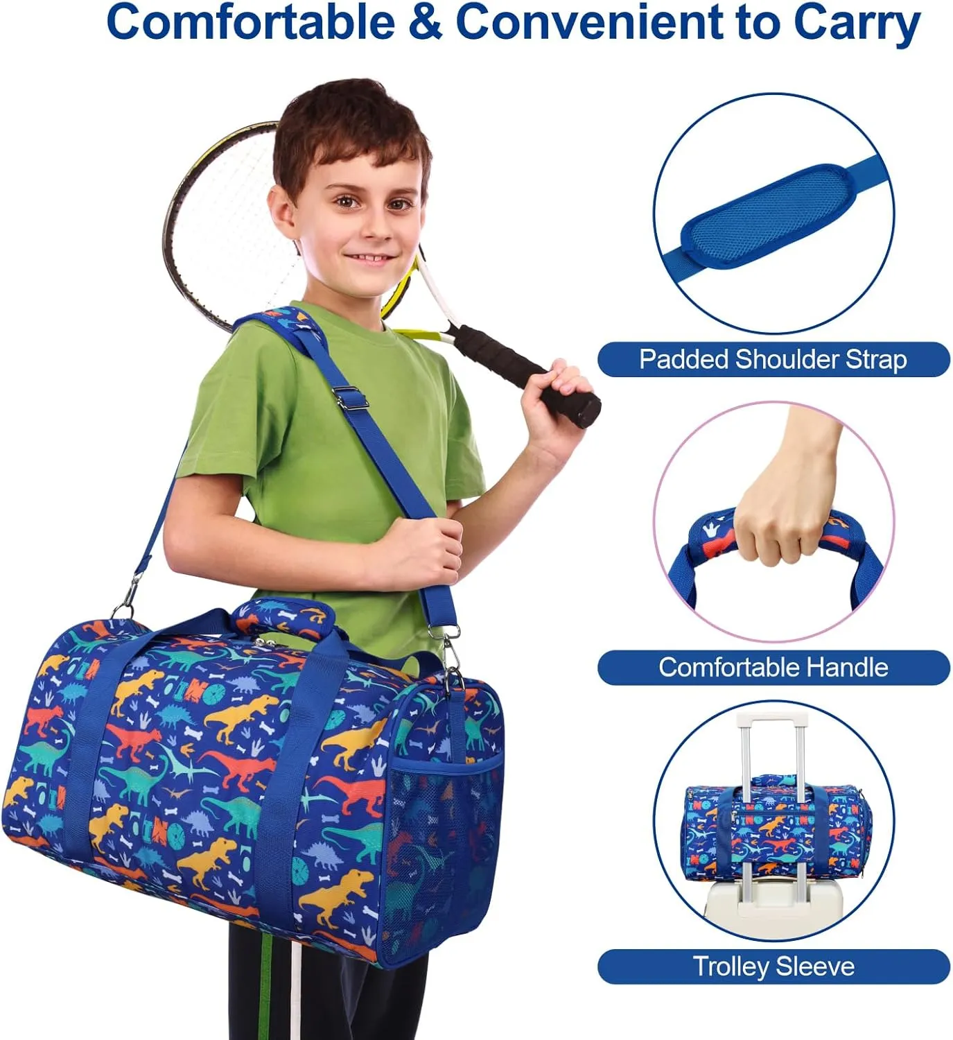 Bagseri Dance Bag for Girls - Ballet Duffle With Shoes Compartment for Kids Above 6yr, Overnight Travel Sleepover Bag With Dry Wet Separation Pockets