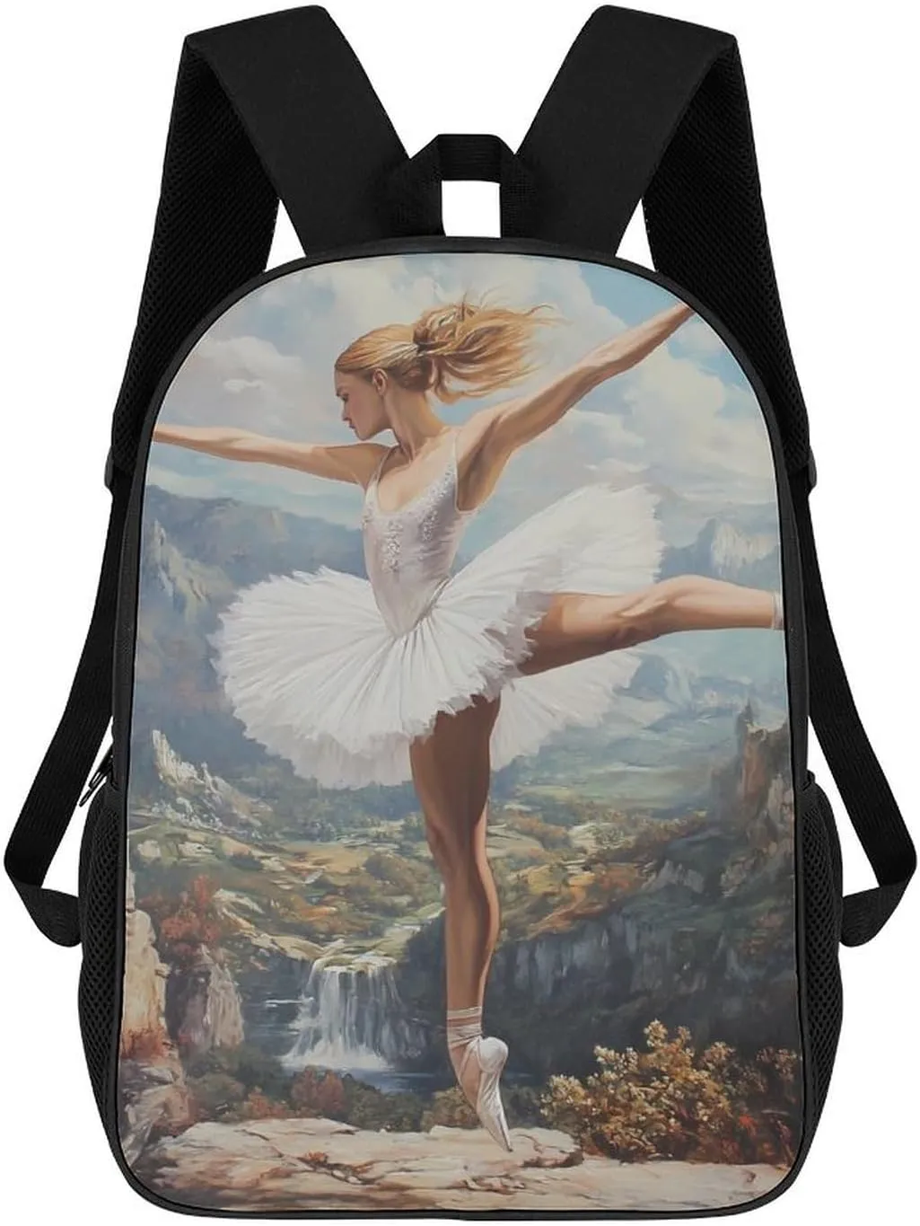 Ballet Dancer Ballerina on The Cliff 17 Inch Travel Backpack Casual Daypacks Computer Shoulder Bag for Work Shopping Unisex
