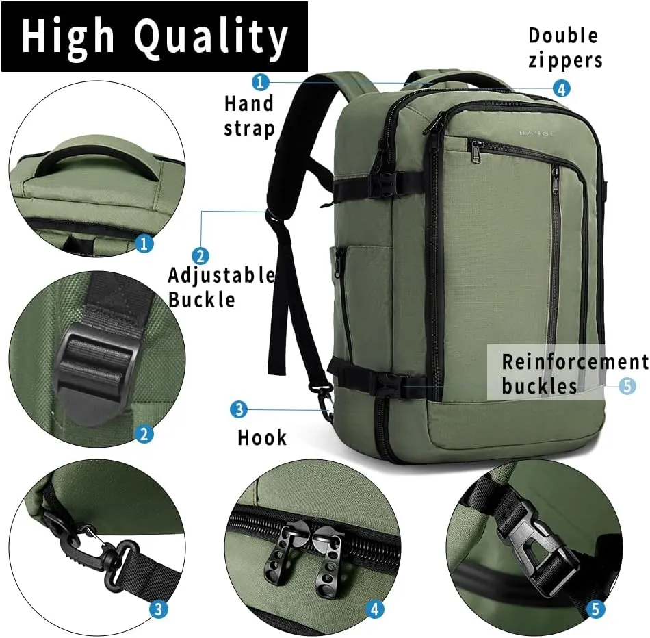 BANGE 40L Travel Overnight Backpack,FAA Flight Approved Suitcase Backpacks, Carry on Backpack…