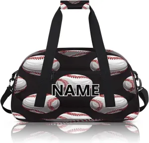Baseball Custom Small Gym Bag 18 inch for Women Men Personalized Baseball Sports Pattern Carry On Overnight Weekender Bag for Travel Work Dance Sport