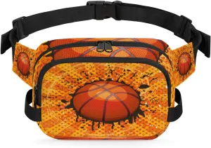 Basketball Retro Grunge Fanny Pack Crossbody Bags for Women Men Belt Bag Waist Pack Bag Fanny Packs Cross Body Bag Phone Holder for Outdoors Sports Hiking Travel