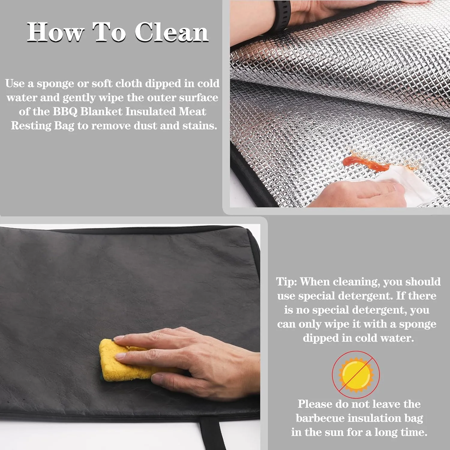 BBQ Blanket for Resting Meat, Reusable Insulated Meat Resting Bag, Smoker Meat Resting Blanket with Wide Mouth for Large Brisket/Pork Shoulders/Turkeys, BBQ Gifts for Men Dad Husband(25 in)