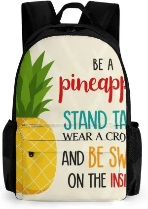 Be A Pineapple Rucksacks Lightweight Multipurpose Anti-Theft Shoulder Bag Big Capacity Laptop Book Bag Rucksack With Padded Straps