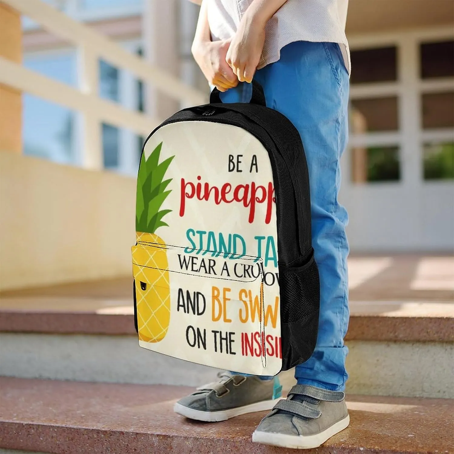 Be A Pineapple Rucksacks Lightweight Multipurpose Anti-Theft Shoulder Bag Big Capacity Laptop Book Bag Rucksack With Padded Straps