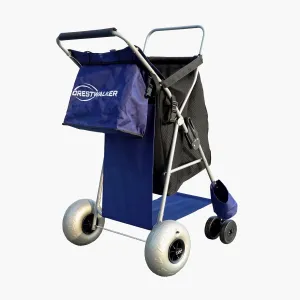 Beach Cart with Big Wheels for Sand, Collapsible Wheeler with Balloon Wheels, Holds 4 Folding Chairs, Pump Included (10'' Balloon Wheel)