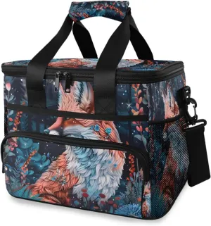 Beautiful Fox Little Animal Cooler Bag Insulated Cooler Soft Sided Cooler 24 Can Portable Picnic Bag Large Leakproof Lunch Bag Box for Beach Grocery Camping Travel Car Men Women