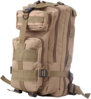 BESPORTBLE Camouflage Backpack Lightweight Rucksack for Outdoor Hiking Trekking Camping Travel Straps Multiple Compartments Khaki Color