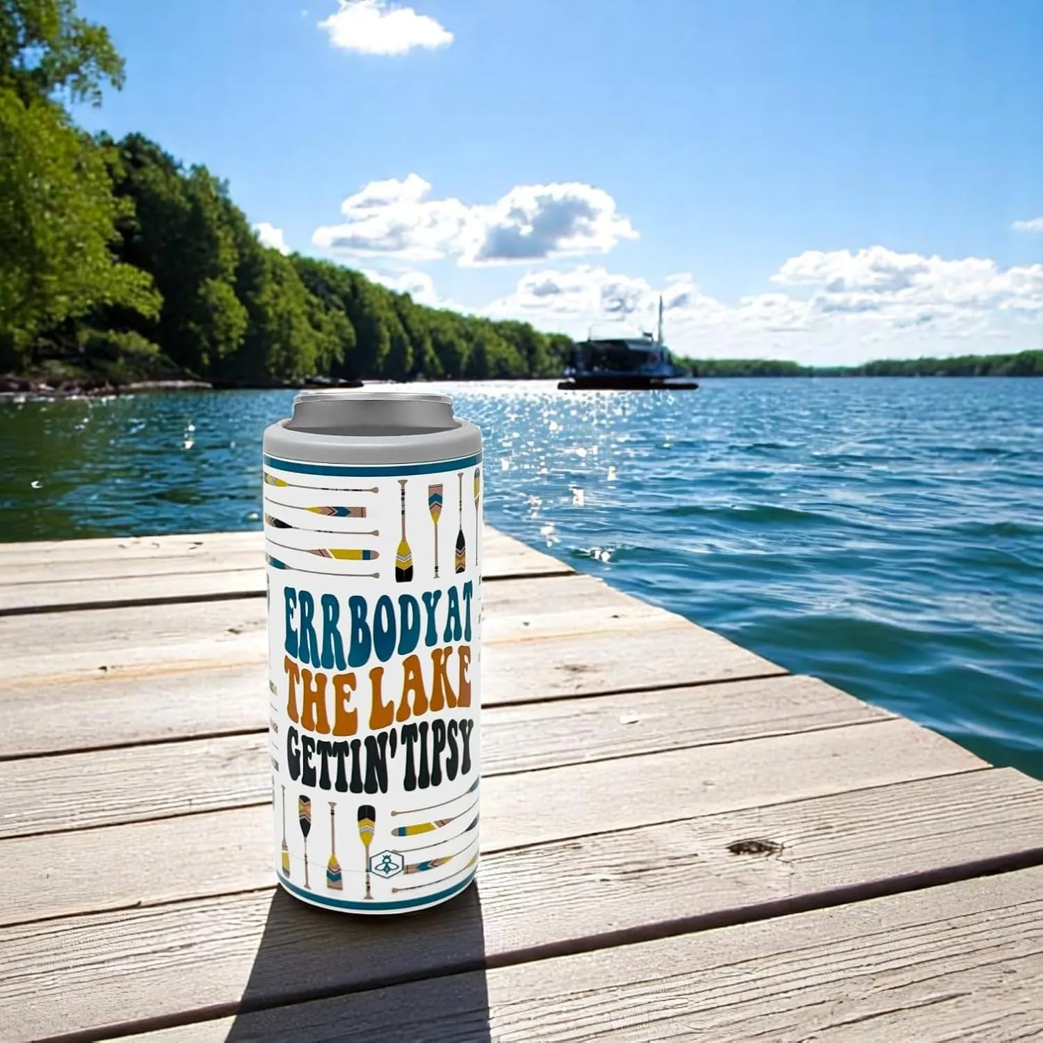 Biddlebee Can Cooler for Standard 12oz Cans & Bottles – Stainless Steel Double Wall Vacuum Insulated Drink Holder – Beach Gift for Men, Women, Vacation, Picnic