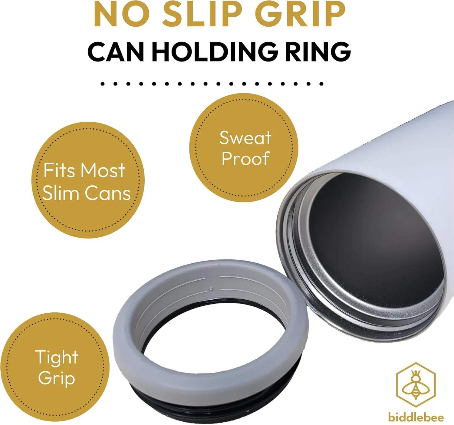 Biddlebee Can Cooler for Standard 12oz Cans & Bottles – Stainless Steel Double Wall Vacuum Insulated Drink Holder – Beach Gift for Men, Women, Vacation, Picnic