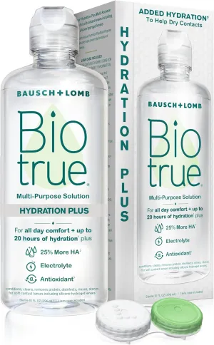Biotrue Contact Lens Solution, Multi-Purpose Solution for Soft Contact Lenses, Lens Case Included, 10 FL OZ