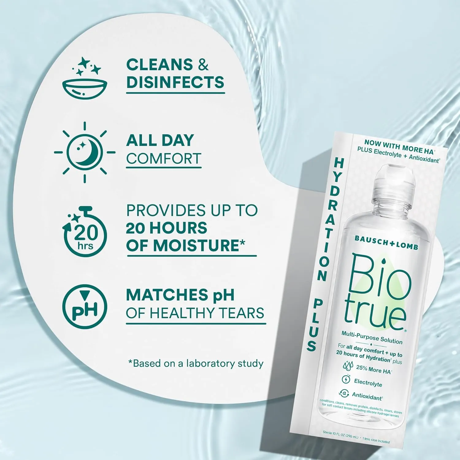 Biotrue Contact Lens Solution, Multi-Purpose Solution for Soft Contact Lenses, Lens Case Included, 10 FL OZ