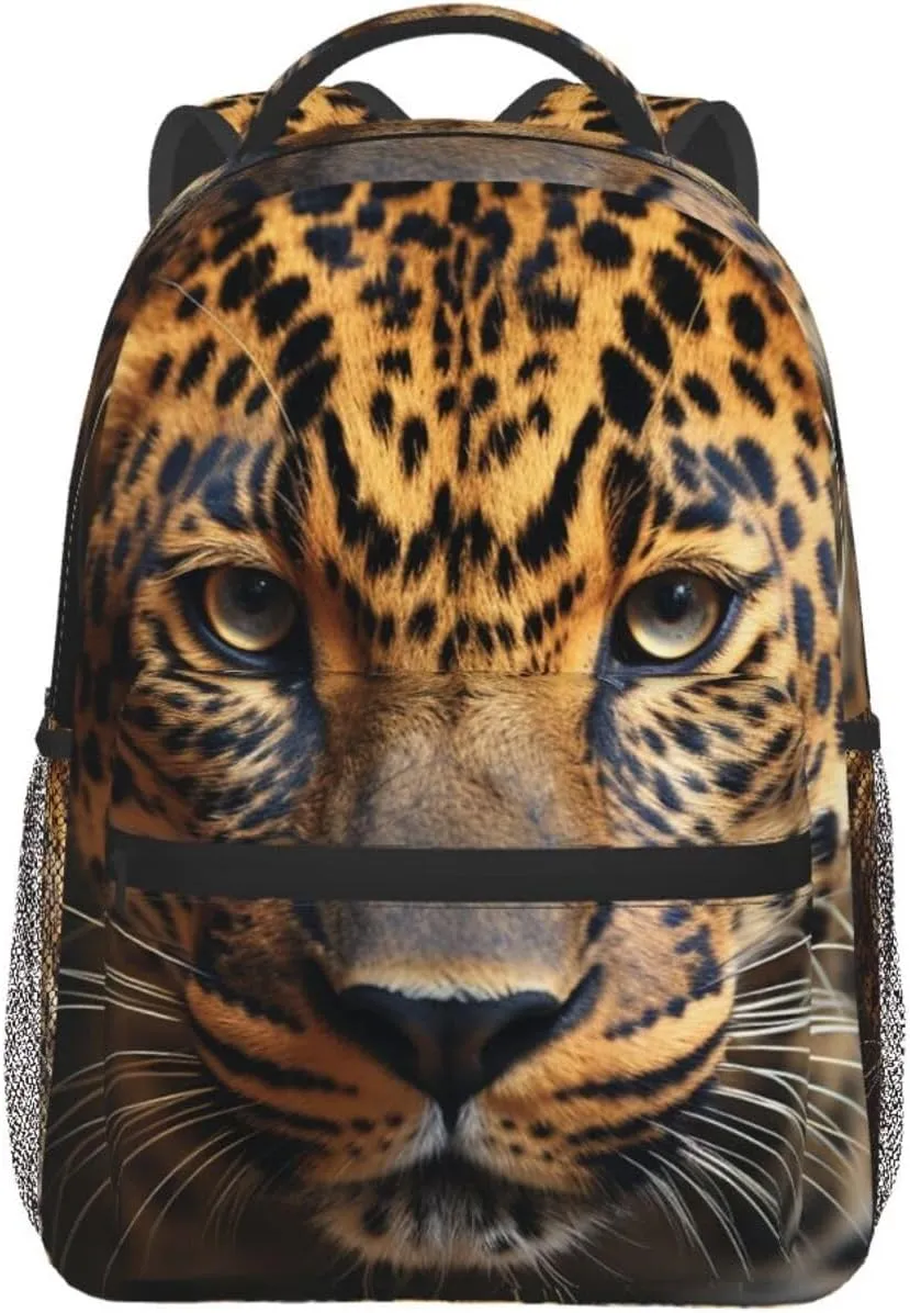 Black & Brown Leopard Backpack Laptop Backpack for Men Women Lightweight Backpack Rucksack Laptop Bag Daypack for Travel