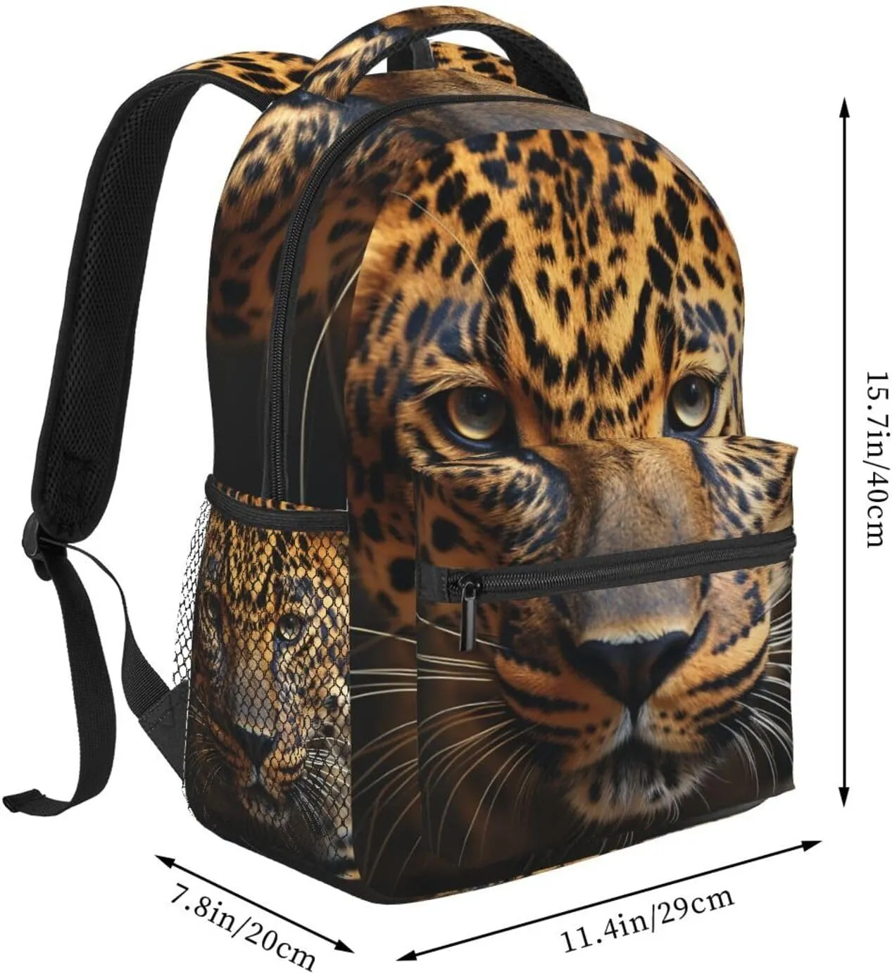 Black & Brown Leopard Backpack Laptop Backpack for Men Women Lightweight Backpack Rucksack Laptop Bag Daypack for Travel