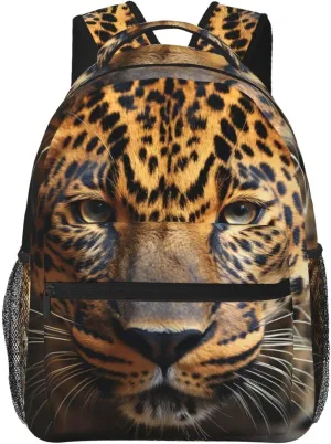 Black & Brown Leopard Backpack Laptop Backpack for Men Women Lightweight Backpack Rucksack Laptop Bag Daypack for Travel
