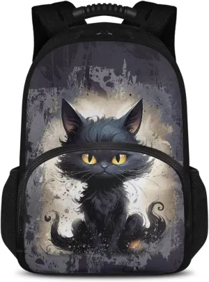Black Cat Lunch Backpack for Women Insulated Cooler Backpack Lunch Box 17inch Laptop Bag Work Backpack With Cooler Compartment Travel Picnic Bags Cool Gifts for Nurse Teacher College