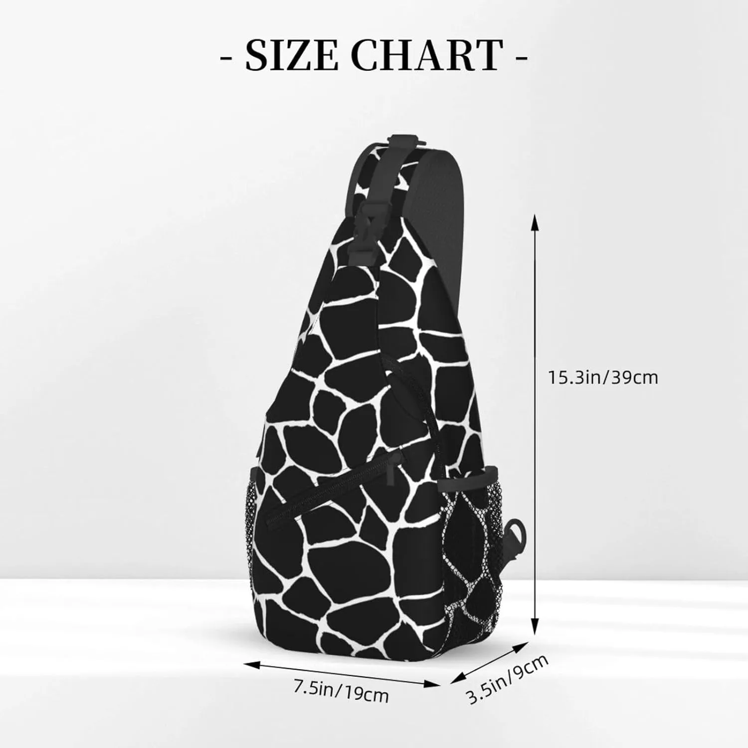 Black Geometric Texture Cross Chest Bag Diagonally Hiking Crossbody Bag Travel Shoulder Daypack Lightweight Sling Backpack Cycling Daypacks Fitness Chest Backpacks