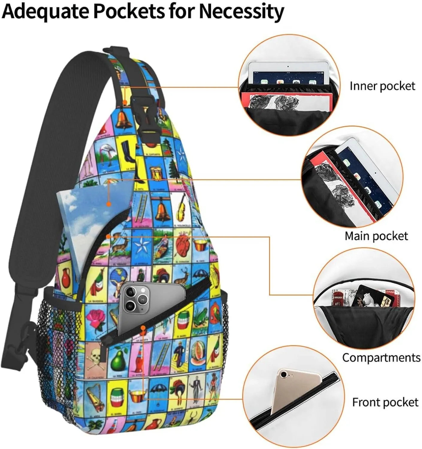 Black White Cow Spots Skin Pattern Crossbody Bags Men Cross Chest Bag Women Adjustable Sling Backpack Shoulder Bag