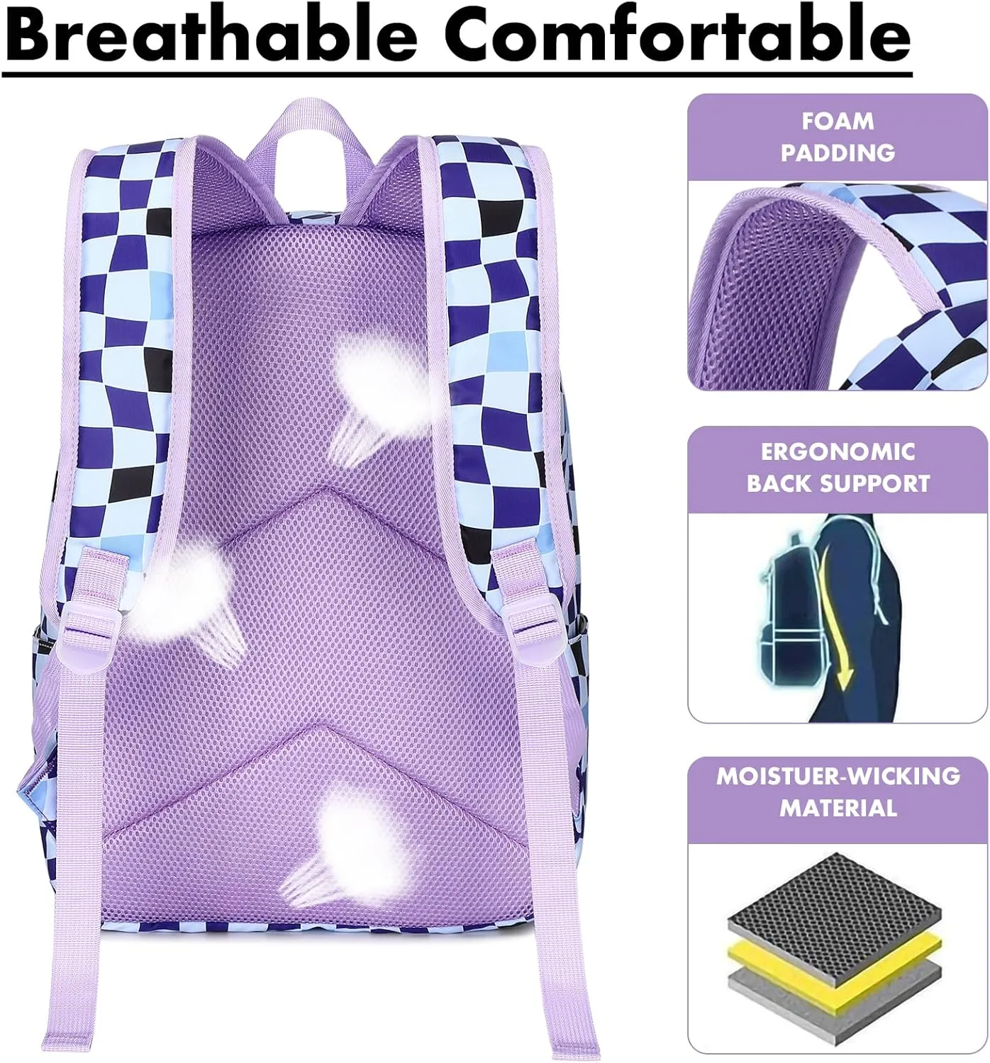 Bluboon Bookbags School Backpack Laptop Schoolbag for Teens Girls High School