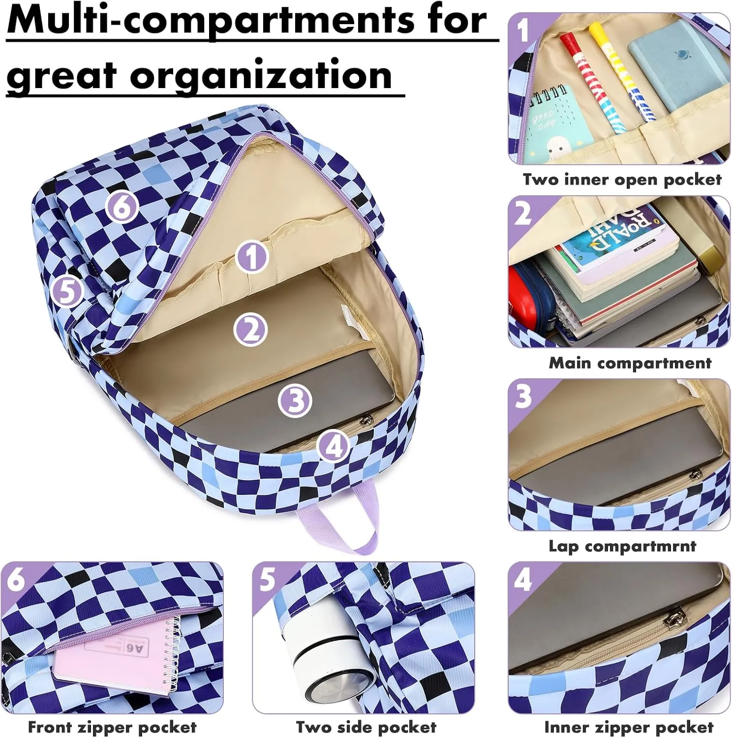 Bluboon Bookbags School Backpack Laptop Schoolbag for Teens Girls High School