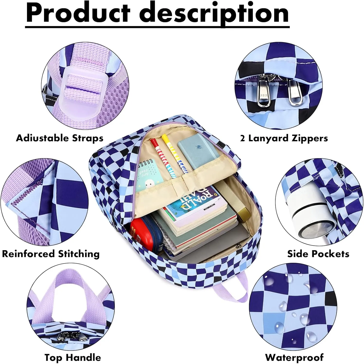 Bluboon Bookbags School Backpack Laptop Schoolbag for Teens Girls High School