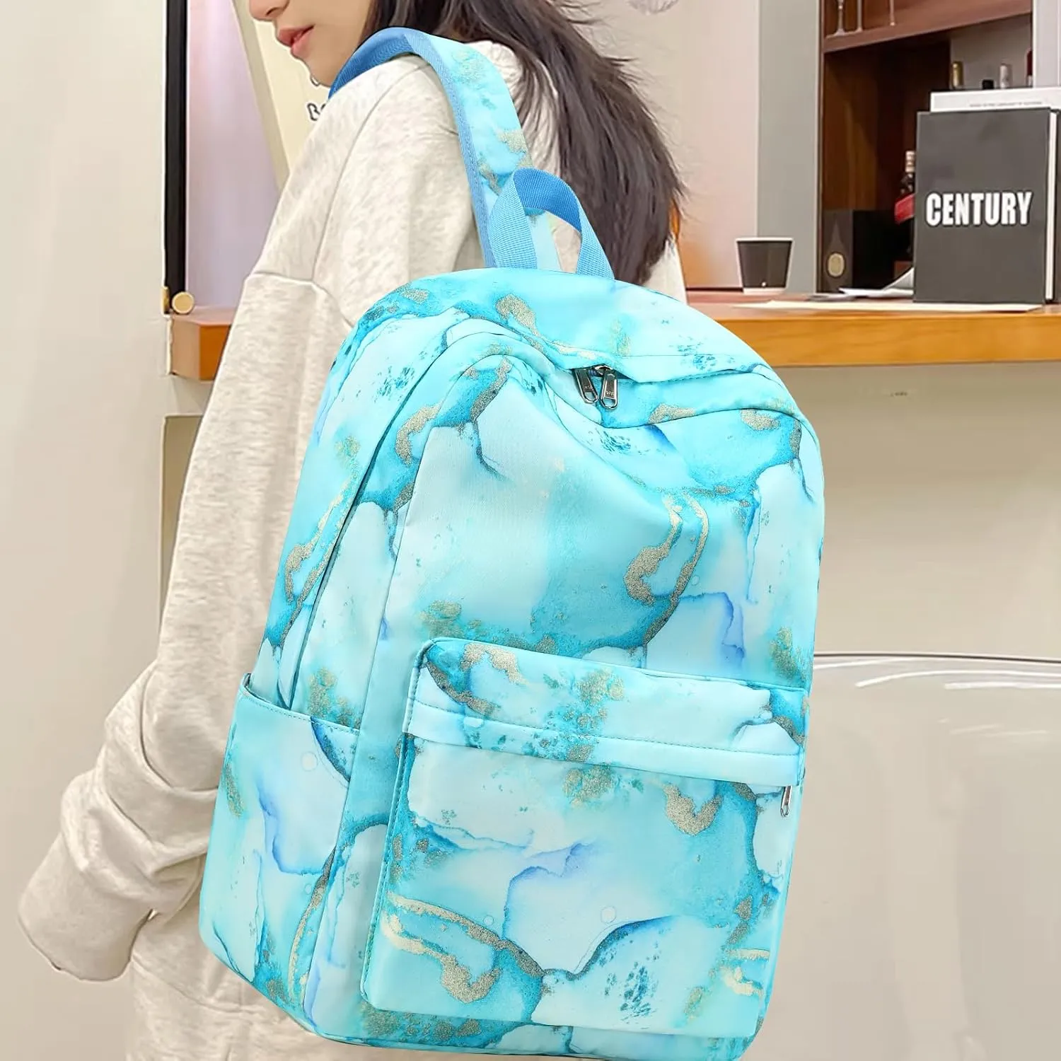 Bluboon Teen Girls School Backpack Kids Bookbag Set with Lunch Box Pencil Case Travel Laptop Backpack Casual Daypacks