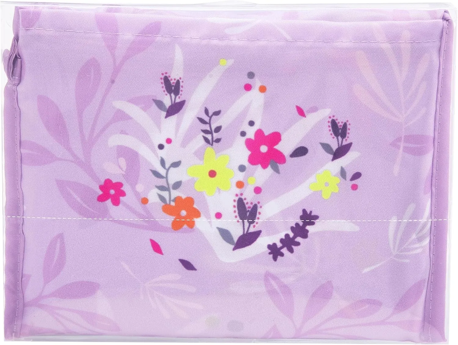 Blueberry Pet Wildflower Print Lightweight Eco-Friendly Reusable Shopping Bag, Lavender, Washable, Pet Parent Must-Have Durable Foldable Grocery Tote Bag and Carryall