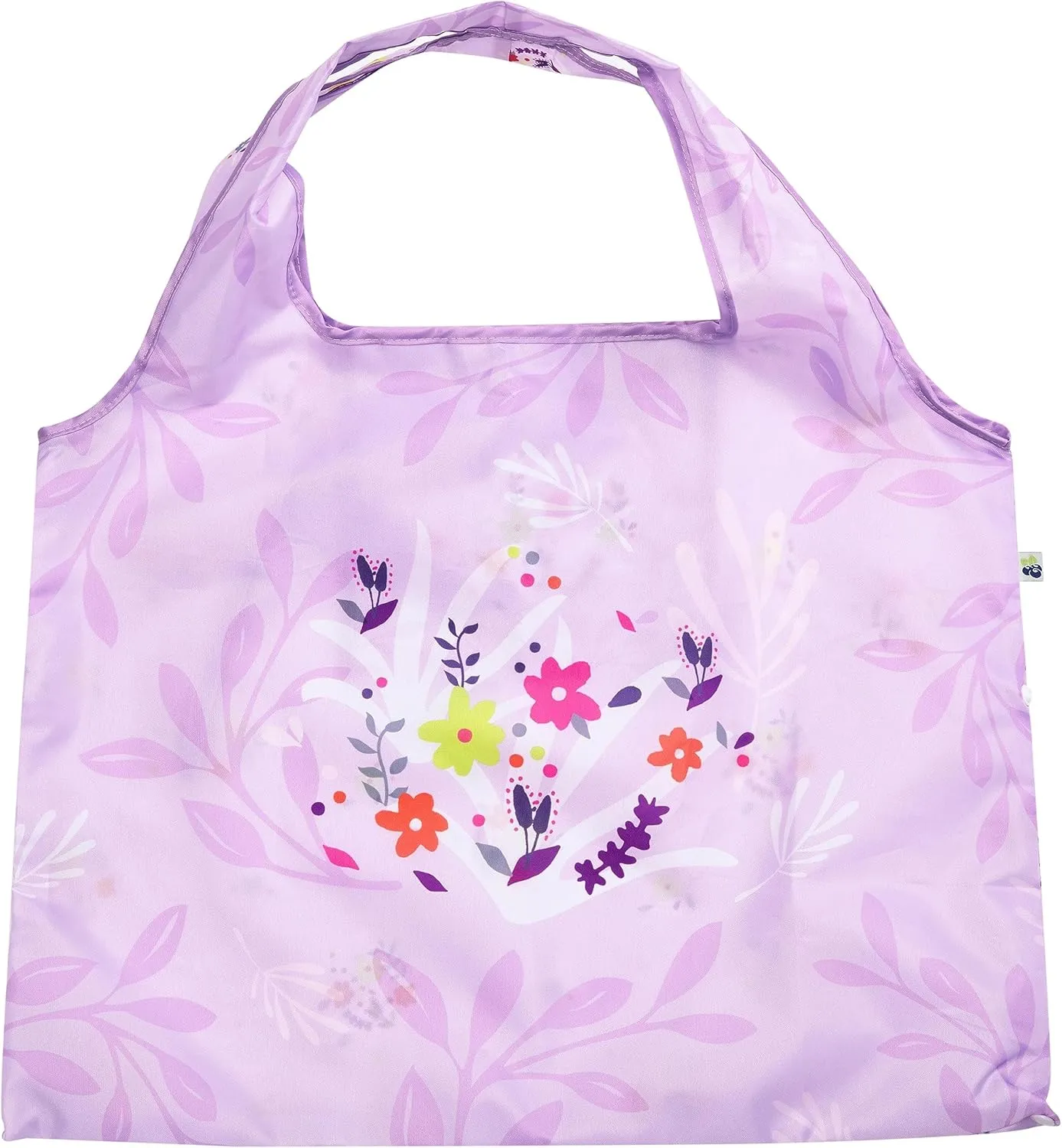 Blueberry Pet Wildflower Print Lightweight Eco-Friendly Reusable Shopping Bag, Lavender, Washable, Pet Parent Must-Have Durable Foldable Grocery Tote Bag and Carryall
