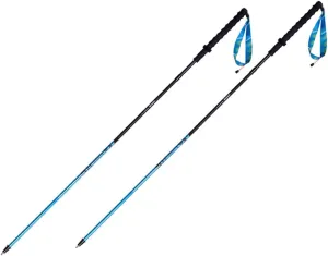 Bluefield 2PC Ultralight Folding Carbon Fiber Hiking Pole with EVA Grip Straight Walking Sticks for Trail Running Climbing