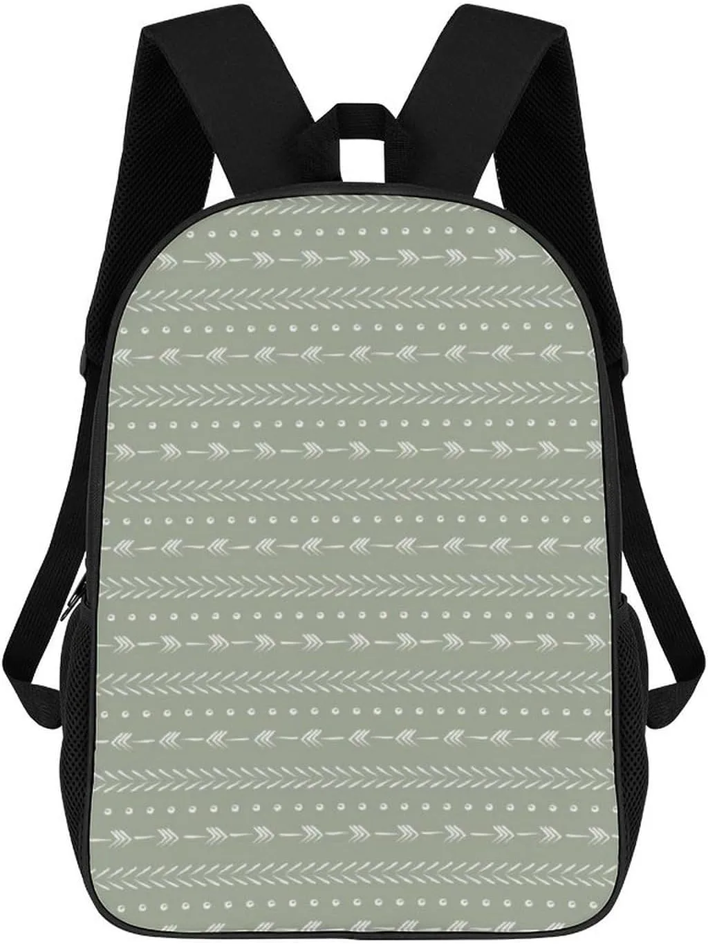 Boho Arrows Mudcloth Style Modern Sage Green Backpack Lightweight Waterproof Backpacks Laptop Backpack for Unisex Casual Travel Daypacks Large Capacity