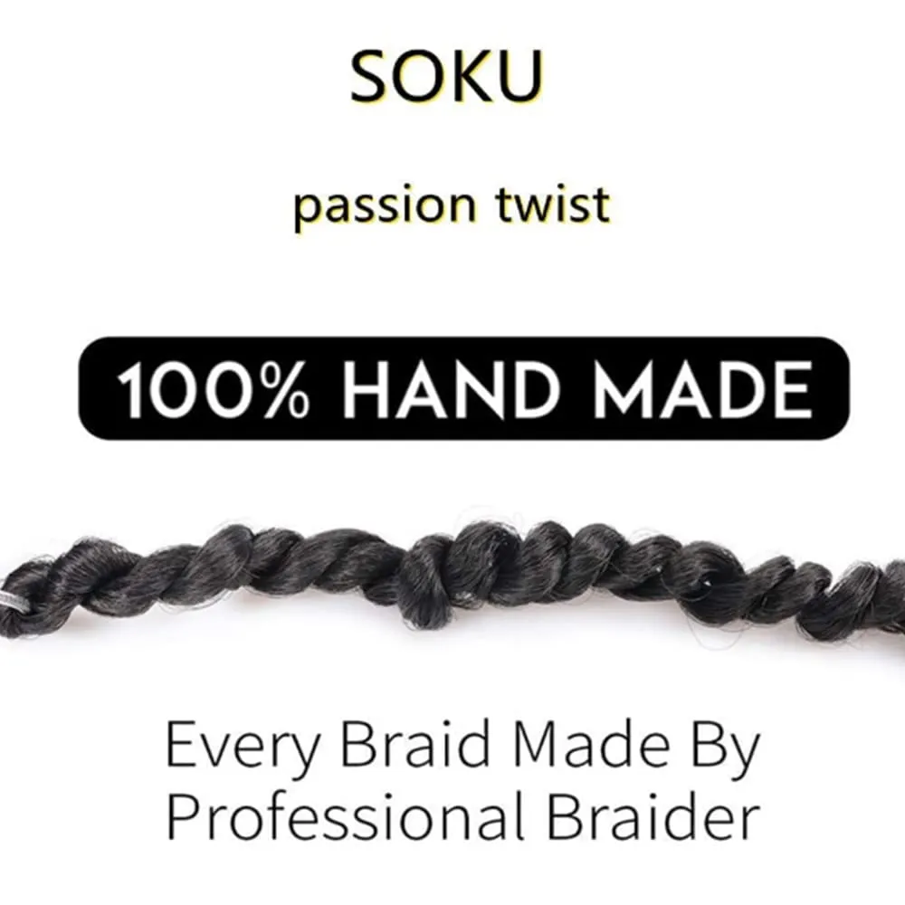 Boho Passion Twist Crochet Hair 20" - 8 Packs Black Pre Twisted Mini Yanky Twist Curly Senegalese Dreadlocks Extensions Pre-looped Soft Locs Braids for Women Synthetic