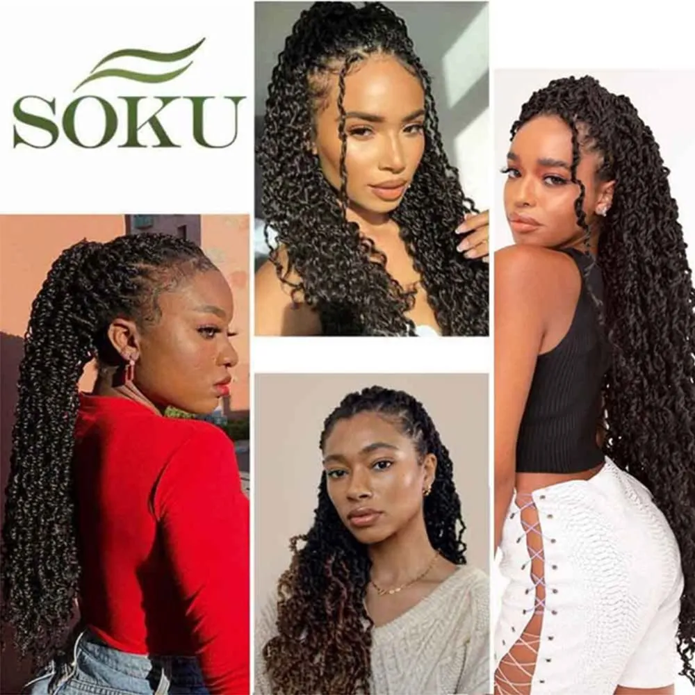 Boho Passion Twist Crochet Hair 20" - 8 Packs Black Pre Twisted Mini Yanky Twist Curly Senegalese Dreadlocks Extensions Pre-looped Soft Locs Braids for Women Synthetic