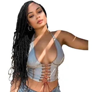 BOHOBABE Faux Locs Crochet Hair 24 Inch, Boho Soft Crochet Locs with Curly Ends, Long Bohemian Goddess Locs Crochet Braids for Black Women (6 Packs, 1#)