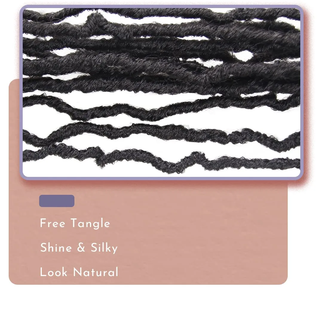 BOHOBABE Faux Locs Crochet Hair 24 Inch, Boho Soft Crochet Locs with Curly Ends, Long Bohemian Goddess Locs Crochet Braids for Black Women (6 Packs, 1#)
