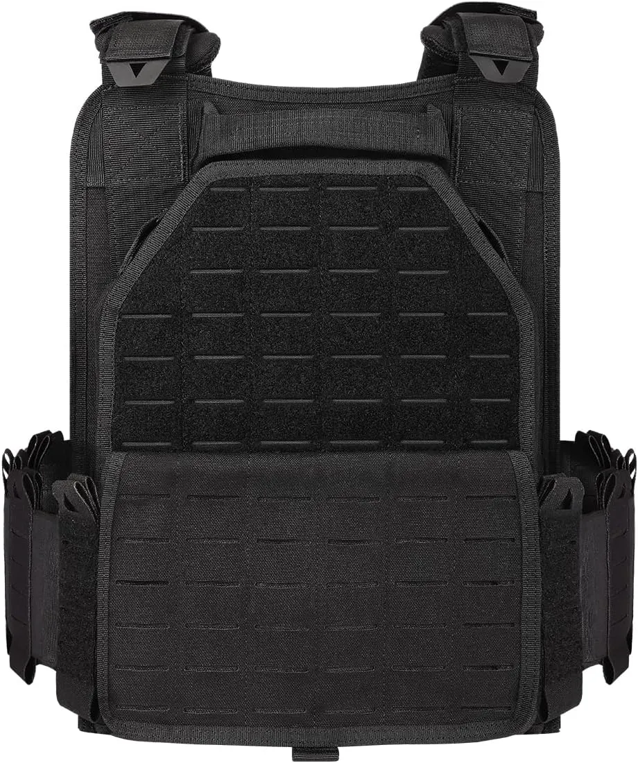 BOMTURN Tactical Vest for Men Quick Release Laser-Cutting Modular Vest for Outdoor