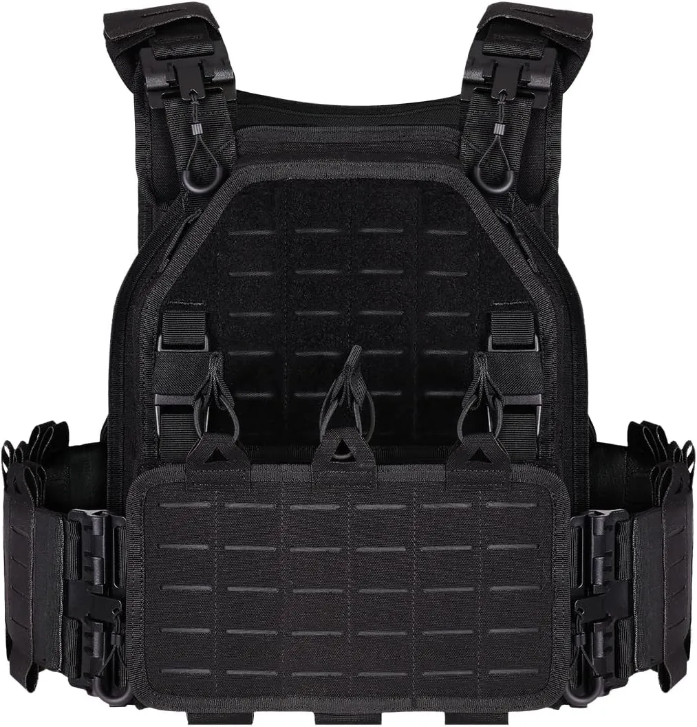 BOMTURN Tactical Vest for Men Quick Release Laser-Cutting Modular Vest for Outdoor