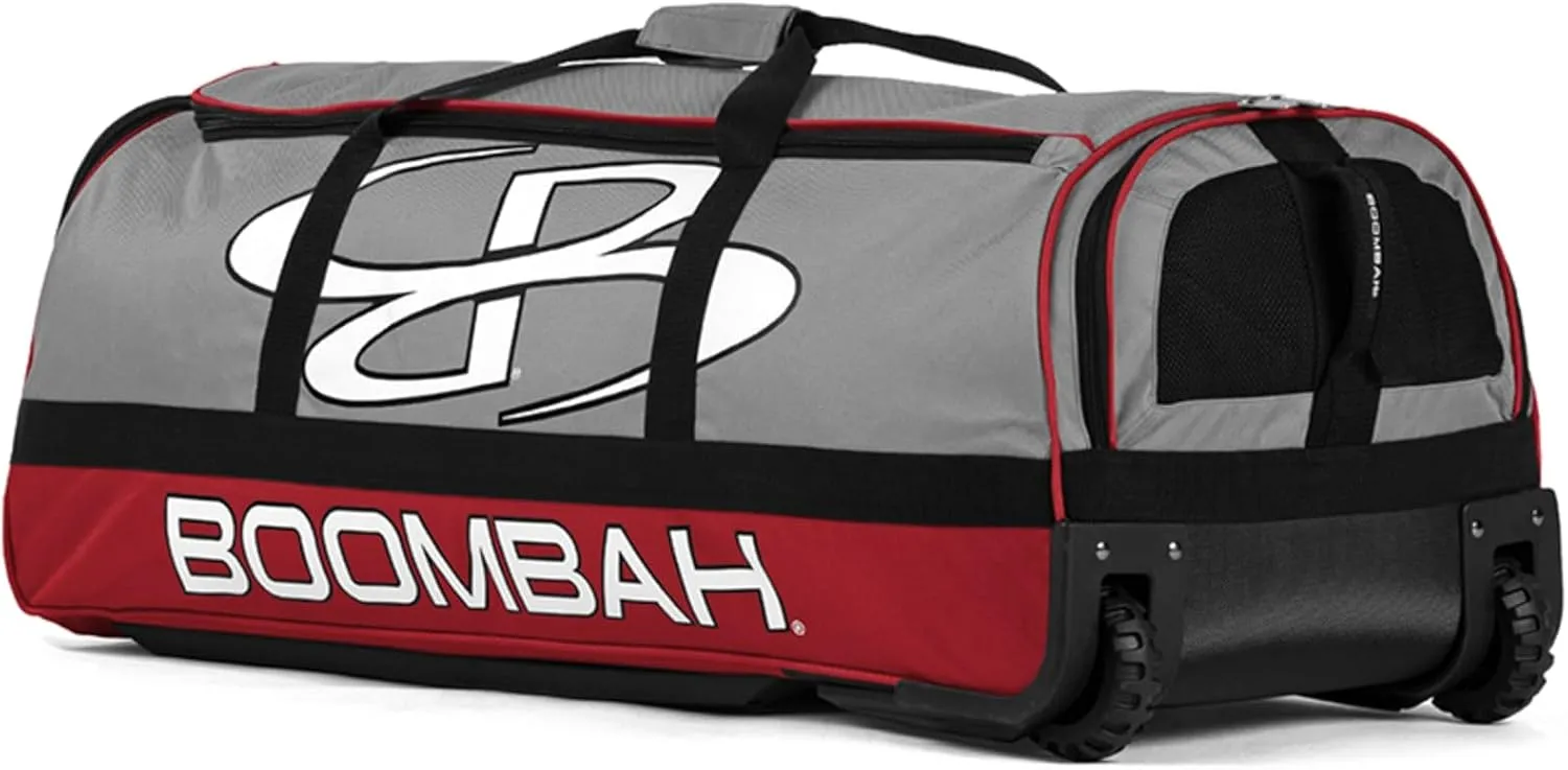 Boombah Brute Rolling Bat Bag - 35" x 15" x 12-1/2" - Multiple Color Options - Holds 4 Bats and Room for Gear - Wheeled Bag